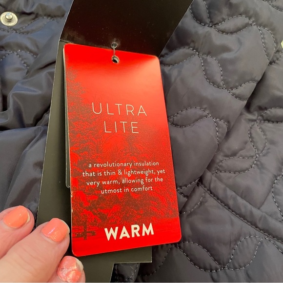 Novelti Quilted Navy Hooded Jacket-Size XS-NWT-Water Repellant-Thin-Lightweight - Picture 12 of 14